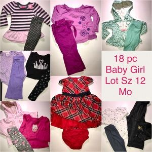 18 Pc Baby Girl Lot Sz 12 Months (252)